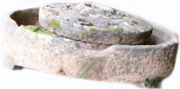 Large Sandstone Mill Stone: Diameter 64cm