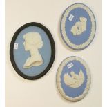 Wedgwood blue portrait plaques of HRH The Duchess of York,