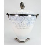 Wedgwood white Millennium Dawning Vase: Limited edition, boxed with cert, height 35cm.