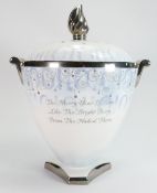 Wedgwood white Millennium Dawning Vase: Limited edition, boxed with cert, height 35cm.