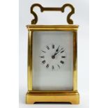 Large striking brass carriage clock: Two train movement. No key, sold as not in working order.