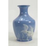 Wedgwood vase decorated with fish in the Pate sur Pate style: Signed Dale Bowen 2005, height 15cm.