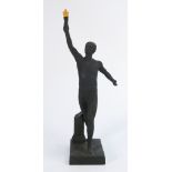 Wedgwood black Basalt The London 2012 Torch Bearers Figure: Height 29cm, boxed with cert.