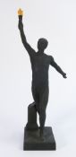 Wedgwood black Basalt The London 2012 Torch Bearers Figure: Height 29cm, boxed with cert.