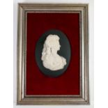 Wedgwood rare solid black Jasper portrait medallion of Mary Elizabeth Nugent: Marchioness of