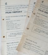 A collection of Censors Film Reports: Approx. 200 copies.
