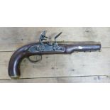 A good reproduction flintlock pistol: With antique finish.