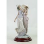 Lladro Lady figure of ladies with parasol: Model 5766, height of tallest 29.