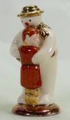 Royal Doulton Snowman prototype figure Thank You: In a different colourway with gold highlights,