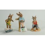 Royal Doulton Bunnykins Boxed Limited Edition Figures: Waltzing Matilda, Sydney & Aussie Surfer( non