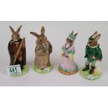 Boxed Royal Doulton Bunnykins figures: Maid Marion, Robin Hood, Little John and Friar Tuck(4)