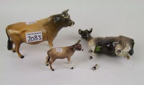 Beswick Jersey Bull, cow and calf: (cow a/f)(3).