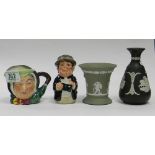 A mixed collection of items to include: Wedgwood Jasperware, Royal Doulton Small character Jug