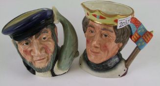 Royal Doulton Large character jug Capt Ahab: together with large character jug Henry V (second) (2).