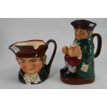 Royal Doulton large character jug Old Charlie: together with restored similar toby jug (2)