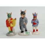 Royal Doulton Bunnykins Boxed Limited Edition Figures: Boy Skater, Businessman and Minstrel(3)