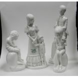 Four Spode James Shaw figurines: one damaged