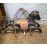 Vintage heavy tin plate sprung child's horse: