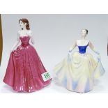 Coalport lady figurine Rosemary: boxed together with a Royal Doulton figure Lisa HN2394 (2)
