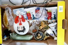 A mixed collection of items to include: Rupert figures, Wade betty boop wall pocket, whimises etc