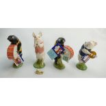 A collection of four Beswick pig prom figures: All boxed