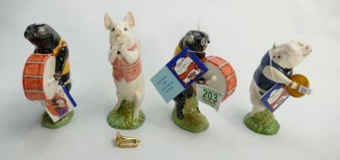 A collection of four Beswick pig prom figures: All boxed