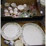 A mixed collection of items to include: Roslyn China Tea Set, Aynsley Wild Tudor Dinner Plates,