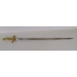 Modern Knights templar ceremonial sword: no scabbard, masonic and templar emblems on blade