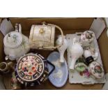 A mixed collection of ceramic items: Arthur Woods biscuit barrel, similar Sadler item, Paragon First