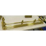 Polished brass early 20th Century fire fender: length 130cm