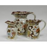 Masons Brown Velvet Patterned Graduated Jug Set: height of tallest 18cm(3)