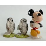 Royal Doulton Limited edition Figure Wol Signs The Rissolution WP17 x 2 & Mickey Mouse MM1(3)