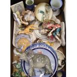 A mixed collection of items to include: series ware pin dish, Studio Szeiler display plaque, Royal
