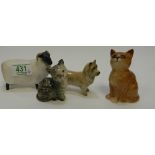 A collection of Beswick items to include: seated kitten 1436, Persian Kitten 1886, Cairn Terrier