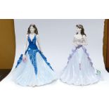 Coalport lady figurines Happy Anniversary: together with Happy Birthday 2005. Both boxed (2)