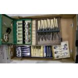 A collection of cased silver plated & chromed cutlery :