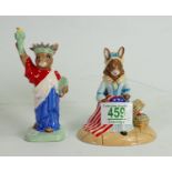 Royal Doulton Bunnykins Boxed Figures: Betsy Ross Limited Edition & Statue of Liberty Special