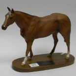 Beswick Connoisseur Racehorse Grundy on wood base 2558: