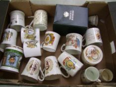 A mixed collection of Royal Commemorative mugs: (1 tray).