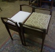Two upholstered piano stools: (2)