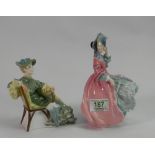 Royal Doulton figures: Spring Morning HN1822 and Ascot HN2356 (2)