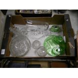A mixed collection of cut and pressed glass items to include: bowls, vases lidded boxes etc
