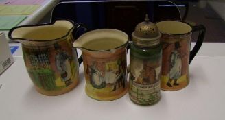 Royal Doulton series ware: to include Gaffers jug, bobbie burn jug (chipped), jackdaw sugar sifter