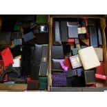 A quantity of jewellery boxes: for watches, bracelets, rings etc