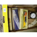 A small collection of mechanical items to include: Lucus LV6/MT3 car trafficator parts, wooden cased
