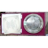 Boxed Solid Silver British Empire Plate: weight 223 grams
