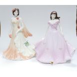 Coalport lady figurines Olivia: together with Evening Romance. Both boxed