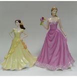 Coalport lady figurines Abigail: together with Thinking of you. Both boxed