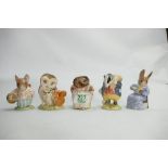 Royal Albert Beatrix Potter figures: to include Mrs Tittlemouse, Cottontail, Old Mr Brown, Tommy