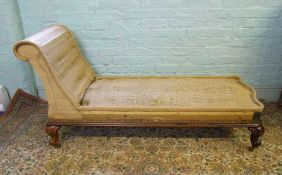 Victorian Chaise Lounge on brass castors: needs up holstering